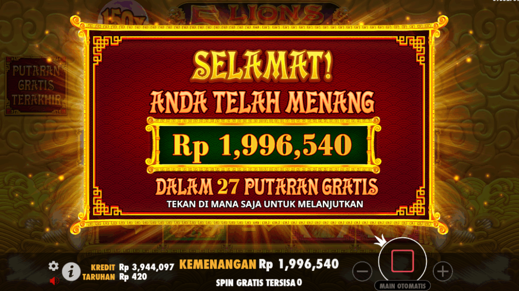 kemenangan 5 lions reborn pragmatic play
